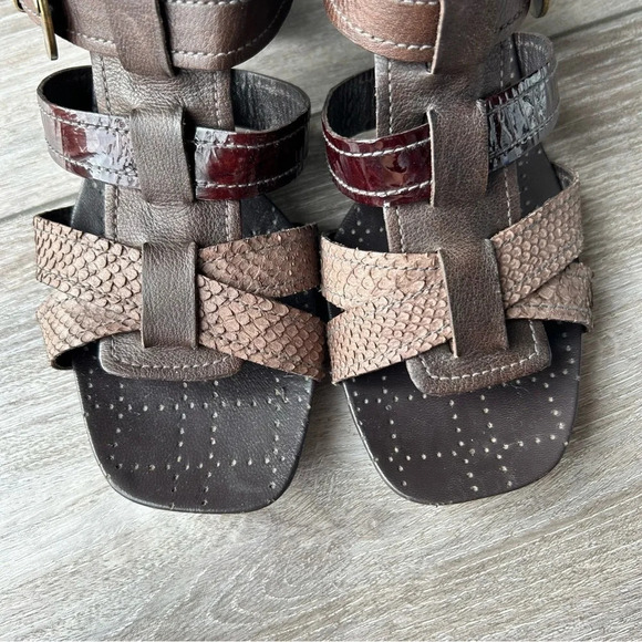 Hispanitas Snakeskin Patent Smooth Mixed Leather Strappy Sandal Made in Spain - Picture 4 of 14